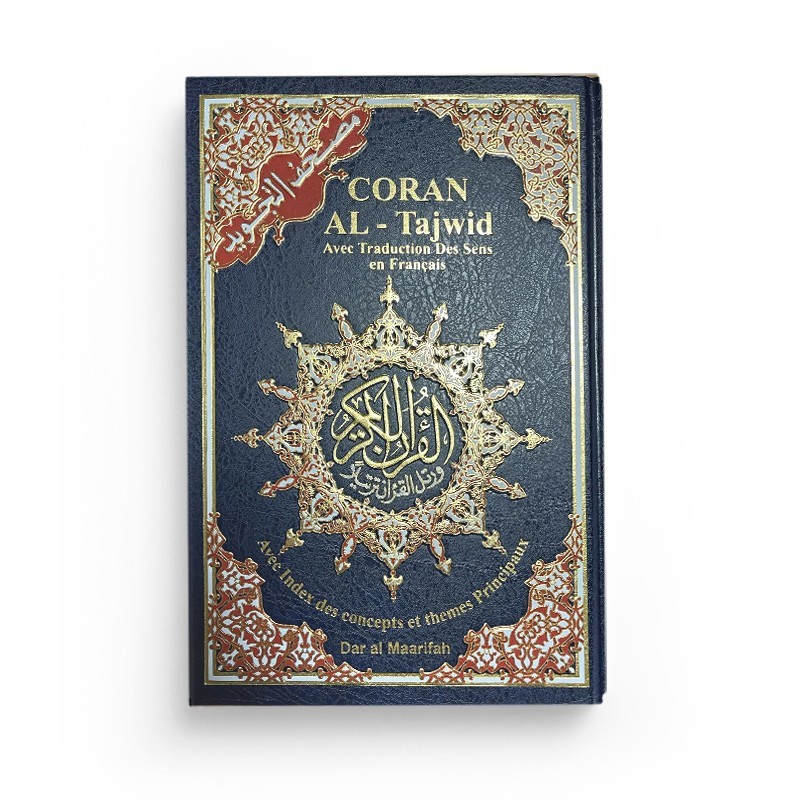 coran-al-tajwid-avec-traduction-des-sens-en-arabe-francais-avec-index-des-concepts-et-themes-principaux-couleur-noir-17-x-24