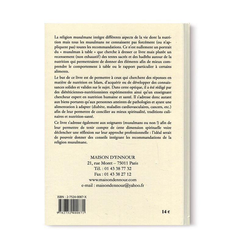 LA NUTRITION EN ISLAM - EDITIONS ENNOUR – Image 2
