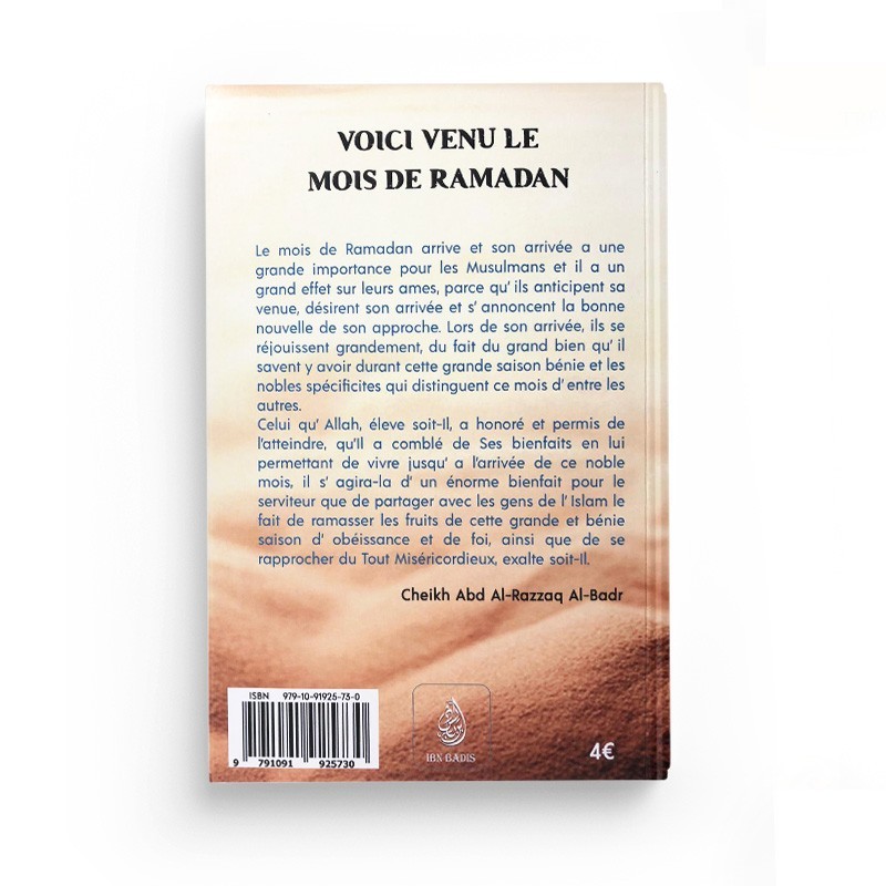 VOICI VENU LE MOIS DE RAMADAN - CHEIKH 'ABD AR-RAZZAQ AL BADR - EDITIONS IBN BADIS – Image 2