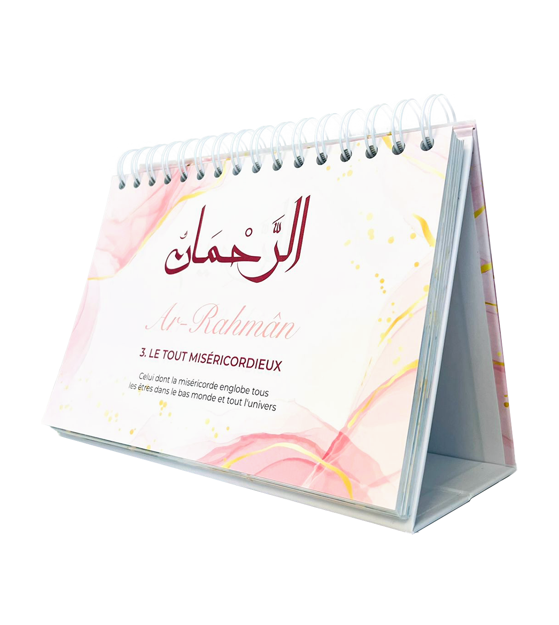 99 NOMS D'ALLAH CALENDRIER CHEVALET ROSE - MIEUX LE CONNAITRE POUR MIEUX L'ADORER - EDITIONS AL HADITH – Image 3