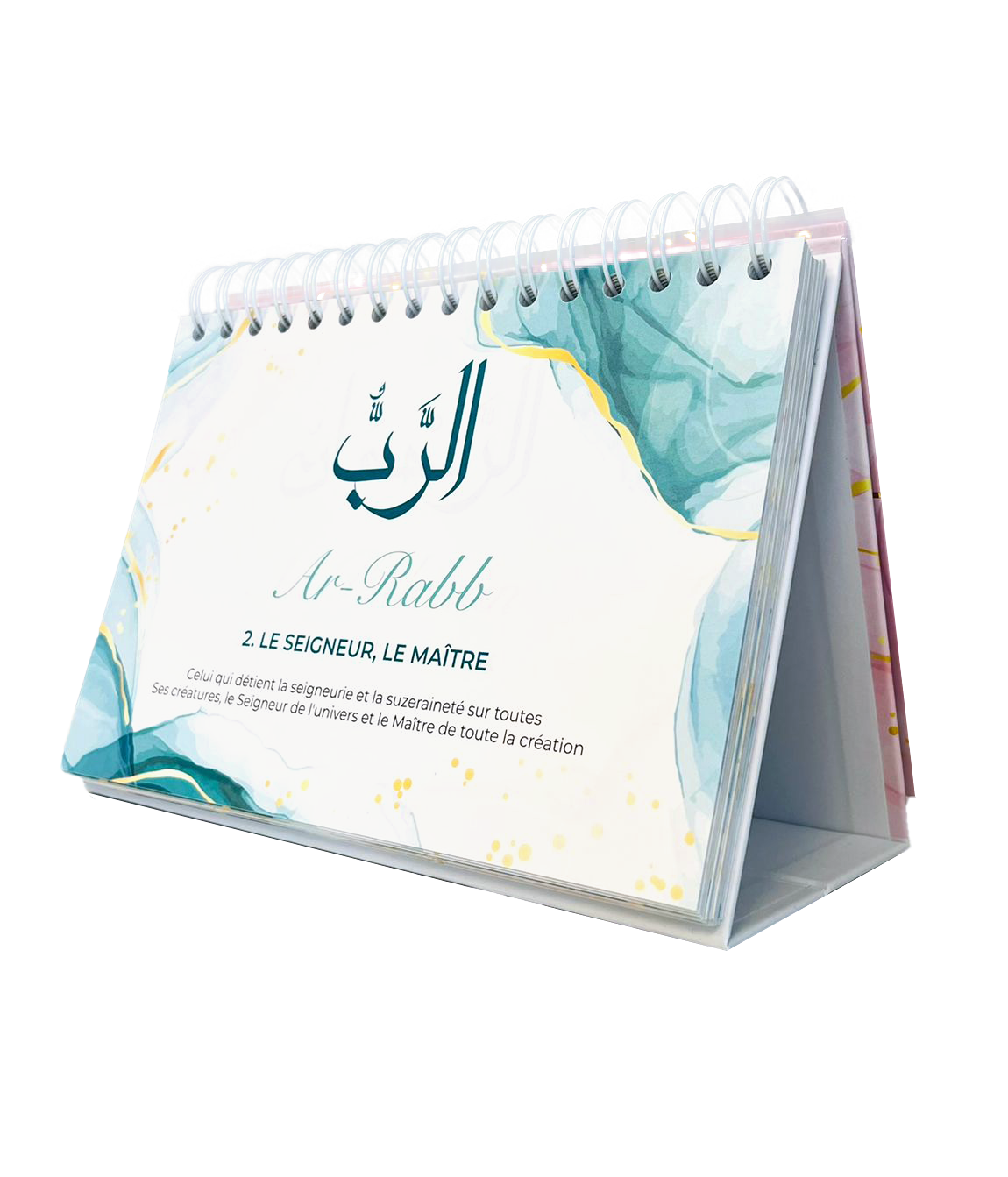 99 NOMS D'ALLAH CALENDRIER CHEVALET ROSE - MIEUX LE CONNAITRE POUR MIEUX L'ADORER - EDITIONS AL HADITH – Image 4