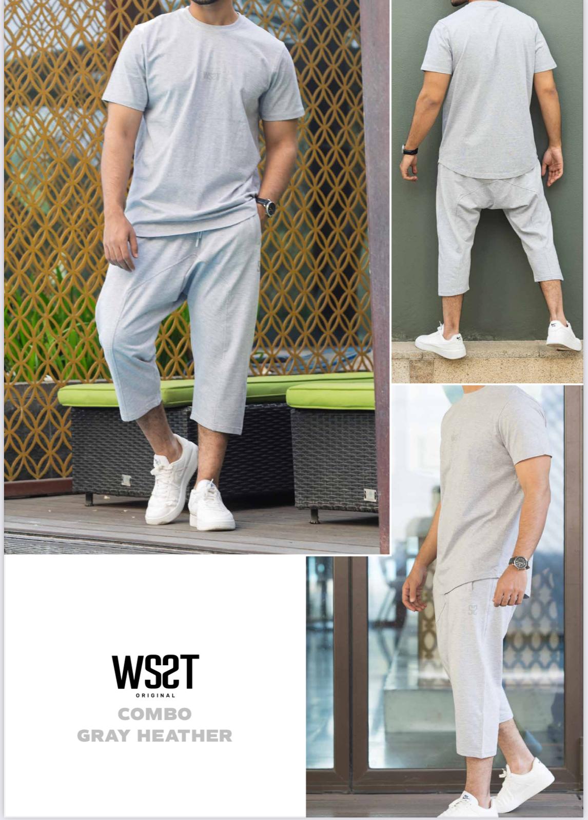 ENSEMBLE COMBO WASSAT - T-SHIRT & PANTACOURT SAROUEL GRIS - TAILLE L – Image 2