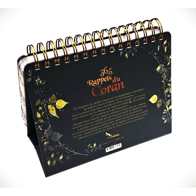 CALENDRIER CHEVALET 365 RAPPELS DU CORAN NOIR - EDITIONS SANA – Image 2