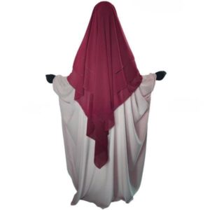 KHIMAR MOUSSELINE 3 VOILES - COULEUR ROSE  - ETOILE D'ORIENT